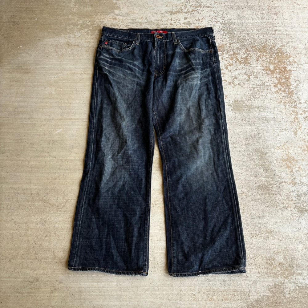 Big Star Pioneer Jeans Men 36r 36x30 Blue Dark Wash Bootcut Denim USA Y2K VTG